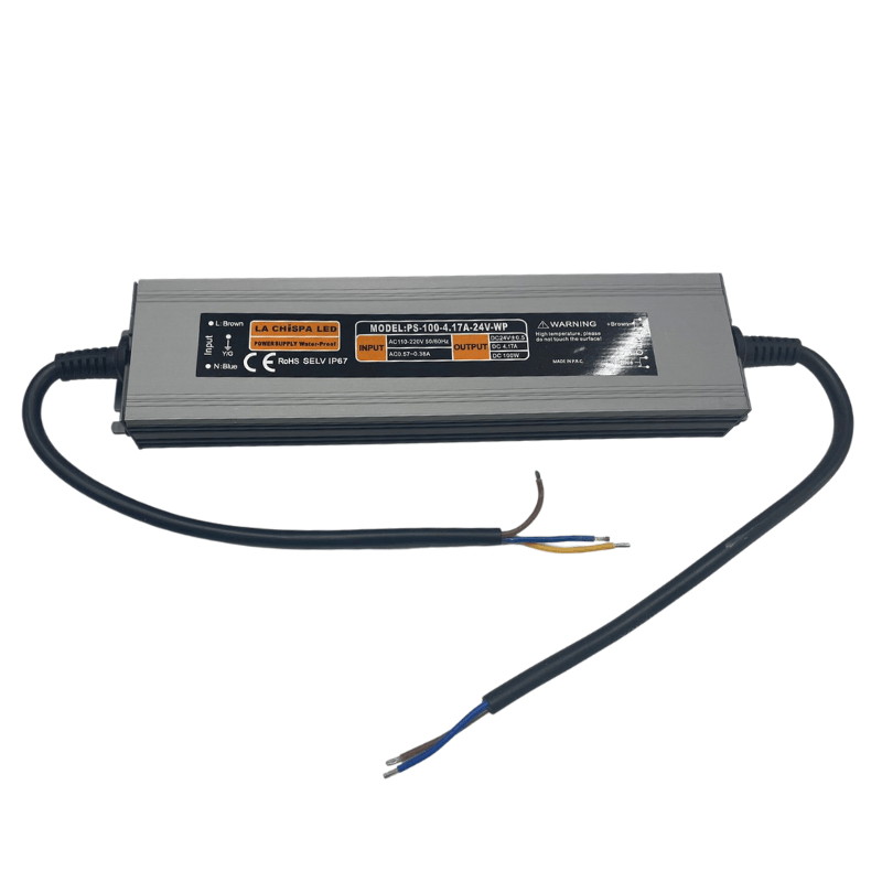 Fuente De Poder 100W, 12V o 24V Exterior IP67 - Wattko